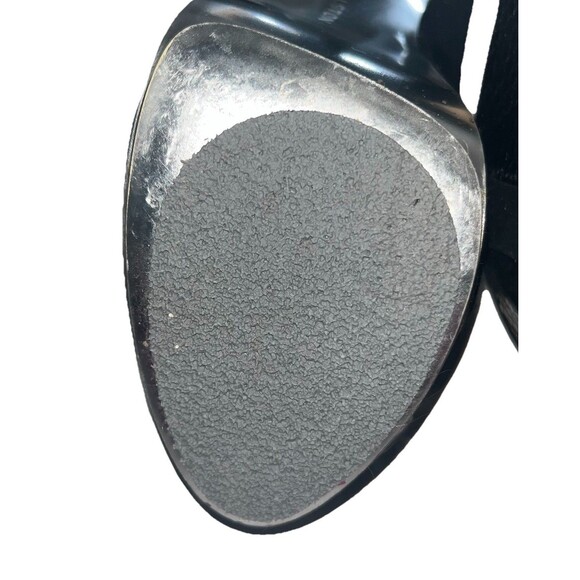 H by Halston Black Suede Snake Accents Platform Peep Toe Stiletto Women's Size 6 - Picture 9 of 10